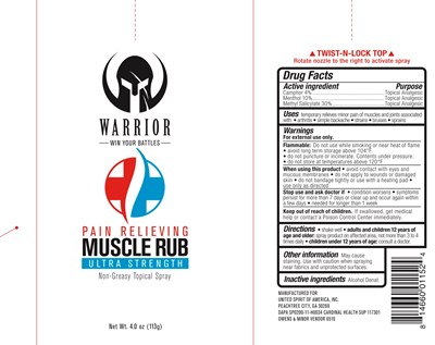 Label (Warrior Muscle Spray)